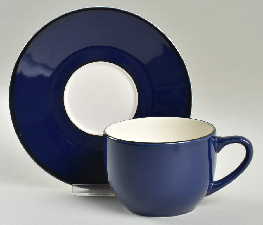 Spa Cobalt (Coupe) Footed Cup & Saucer Set by Pagnossin-1