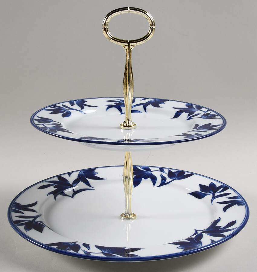 Ming 6 5/8"-10"  2 Tiered Serving Tray (Dp, Sp) HC by Pier 1-1