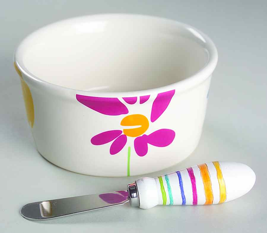 Flourish Dip Bowl & Spreader Set by Pfaltzgraff-1