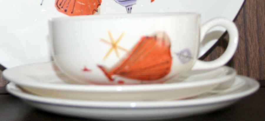 PCP206 Flat Cup & Saucer Set by Paden City-1