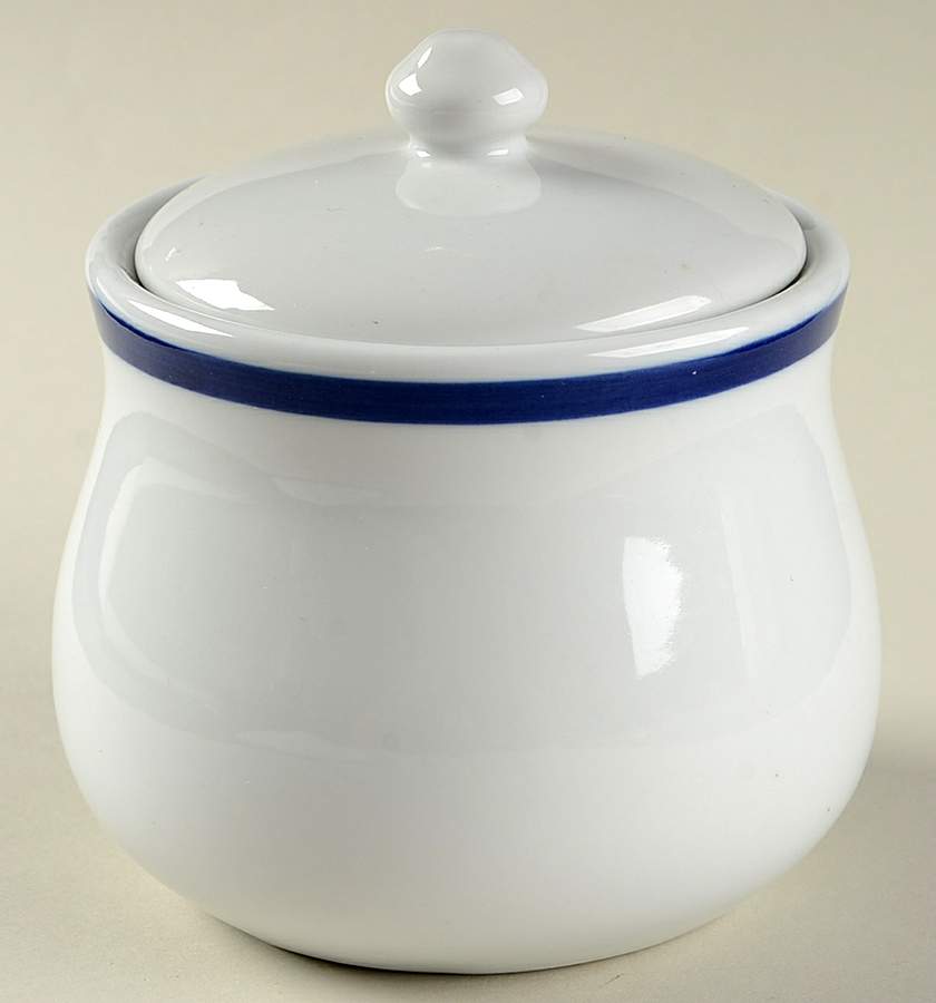 Club Blue Sugar Bowl & Lid by Pottery Barn China-1