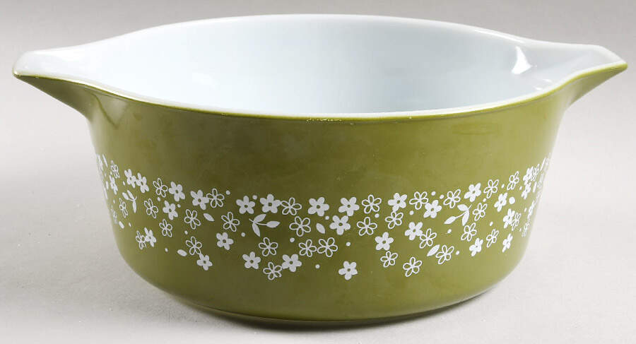 Crazy Daisy (Small Flowers) 2.5 Qt Round Casserole No Lid by Pyrex-1