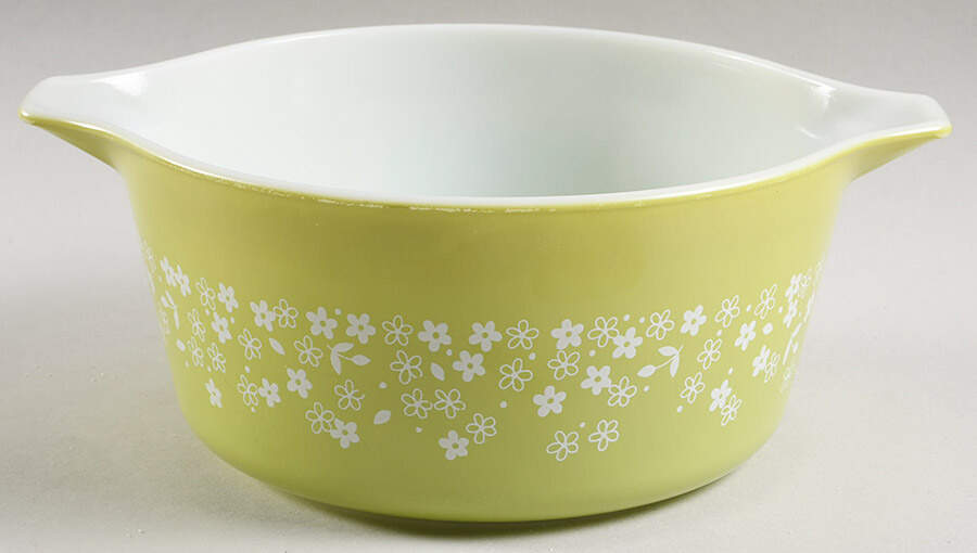 Crazy Daisy (Small Flowers) 1.5 Quart Round Casserole No Lid by Pyrex-1