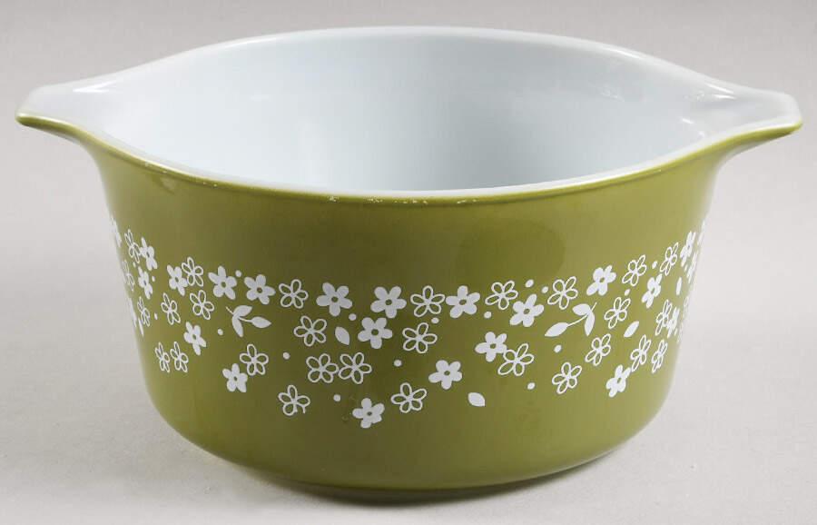 Crazy Daisy (Small Flowers) 1 Qt Round Casserole No Lid by Pyrex-1