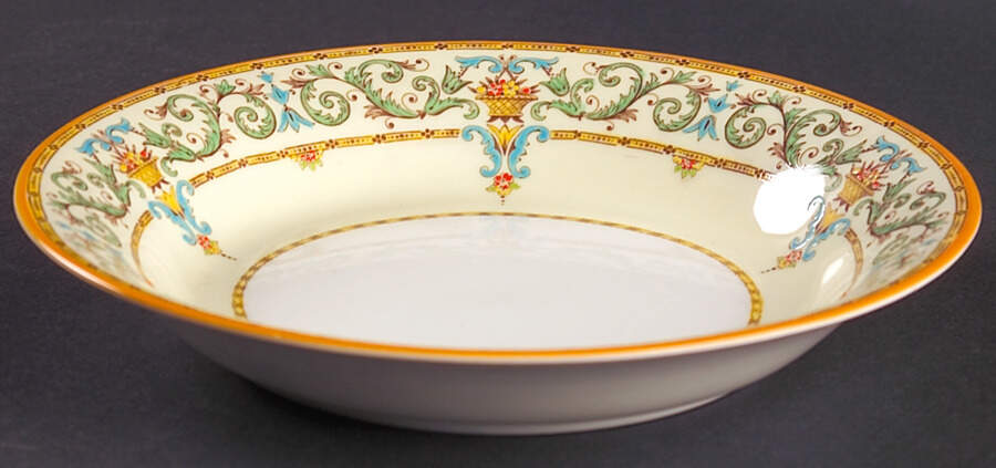 Adam (Green & Aqua Scrolls) Coupe Soup Bowl by Paragon-1
