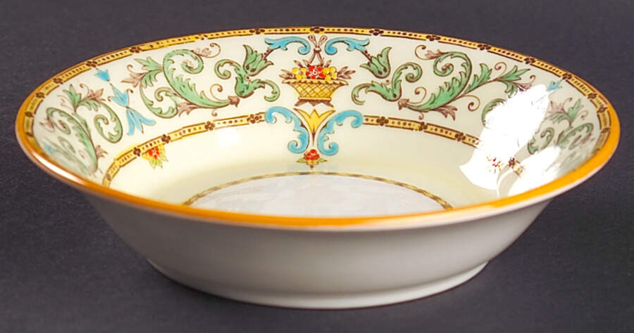Adam (Green & Aqua Scrolls) Fruit/Dessert (Sauce) Bowl by Paragon-1