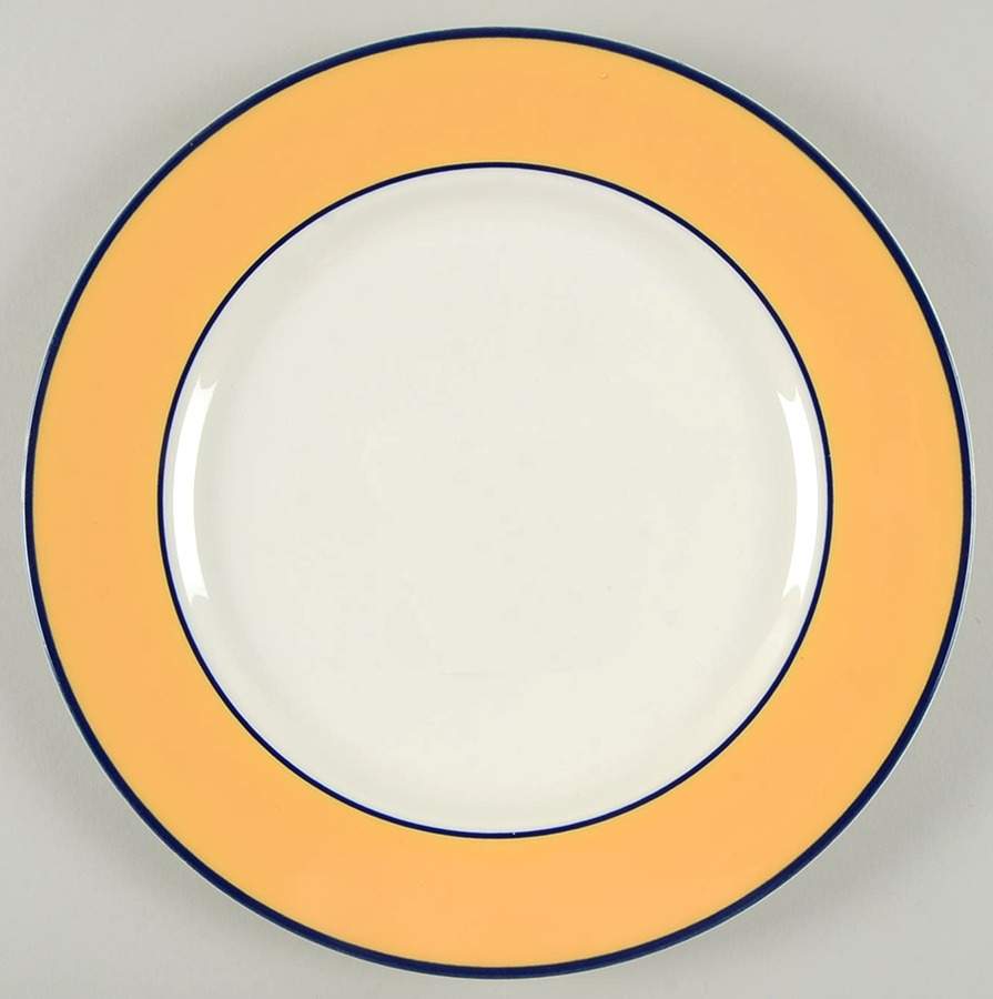 Spa Orange (Blue Trim and Verge) Dinner Plate by Pagnossin-1