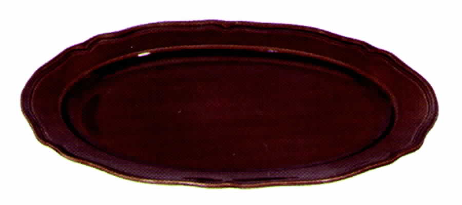 Villa Antica Espresso (Brown) 16" Oval Serving Platter by Presenttense-1