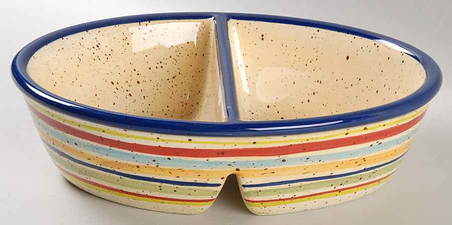 Sedona 10" Oval Divided Vegetable Bowl by Pfaltzgraff-1