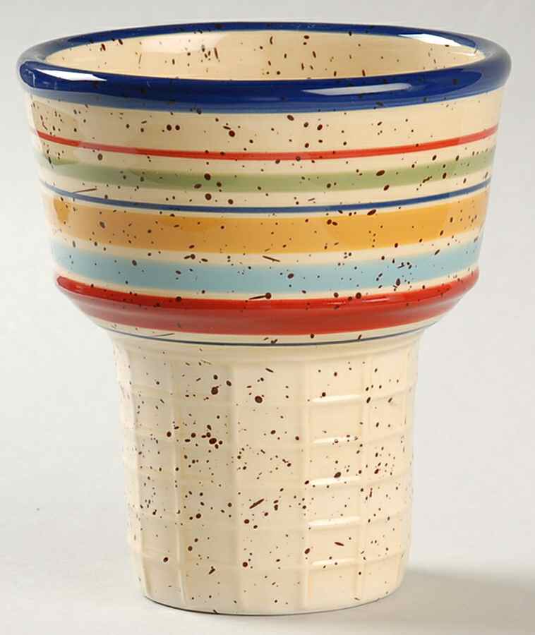 Sedona Ice Cream Cone Shaped Dish by Pfaltzgraff-1