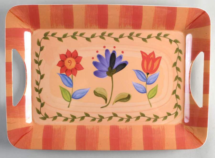 Napoli (Stoneware) 18" Rectangular Handled Serving Melamine Tray by Pfaltzgraff-1
