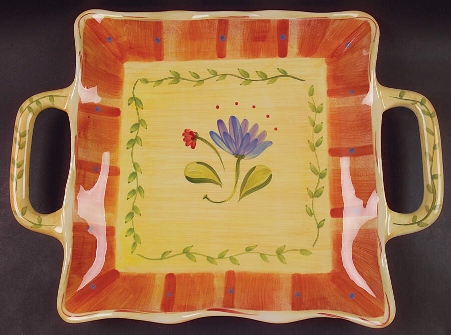 Napoli (Stoneware) Handled Square Tray by Pfaltzgraff-1