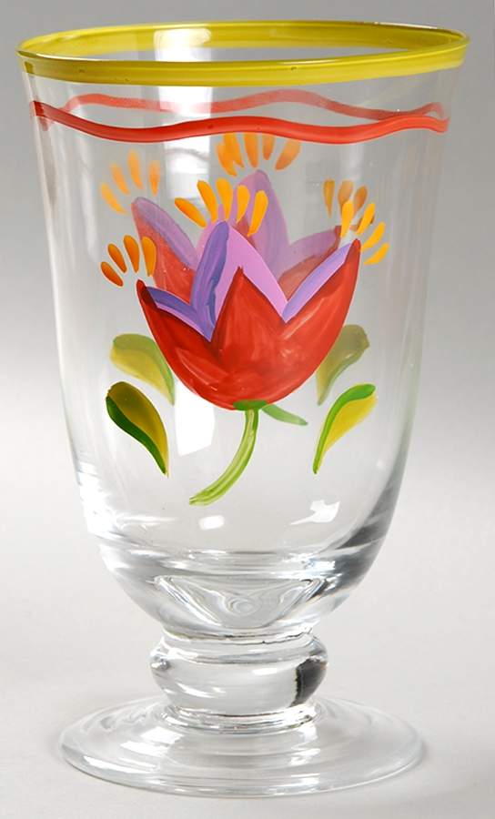 Napoli (Stoneware) 18 Oz Handpainted Glass Footed Iced Tea by Pfaltzgraff-1