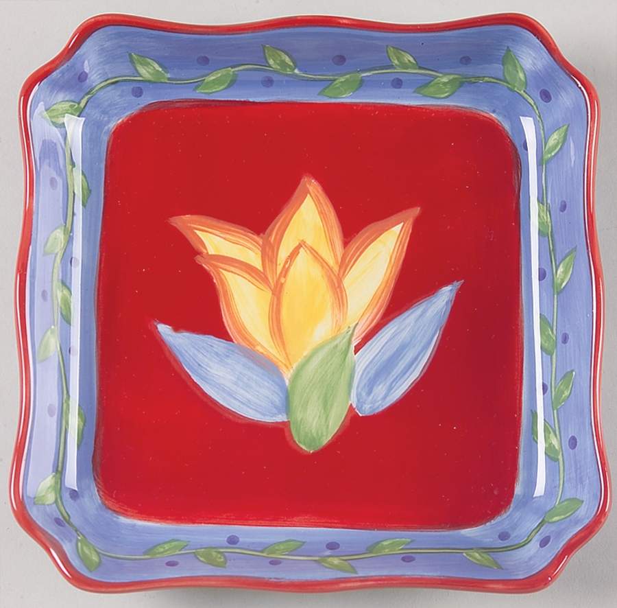 Napoli (Stoneware) Individual Square Sandwich Server by Pfaltzgraff-1