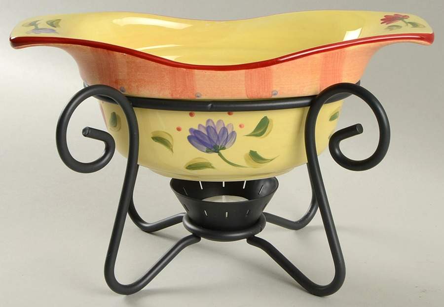 Napoli (Stoneware) Gravy Server W/Metal Stand by Pfaltzgraff-1