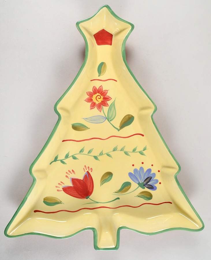 Napoli (Stoneware) Large Tree Shaped Dish by Pfaltzgraff-1