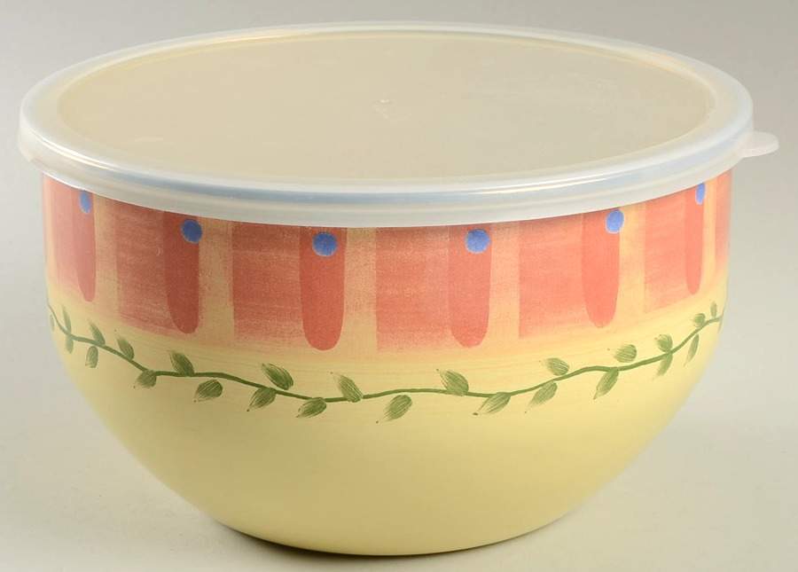 Napoli (Stoneware) 7" Metal Mixing Bowl & Plastic Lid by Pfaltzgraff-1