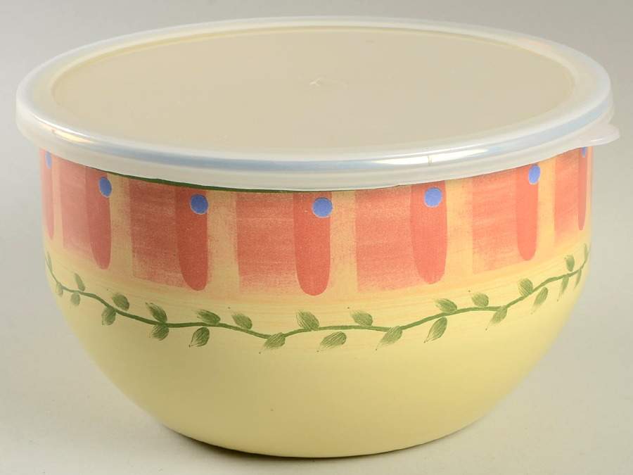 Napoli (Stoneware) 6" Metal Mixing Bowl & Plastic Lid by Pfaltzgraff-1