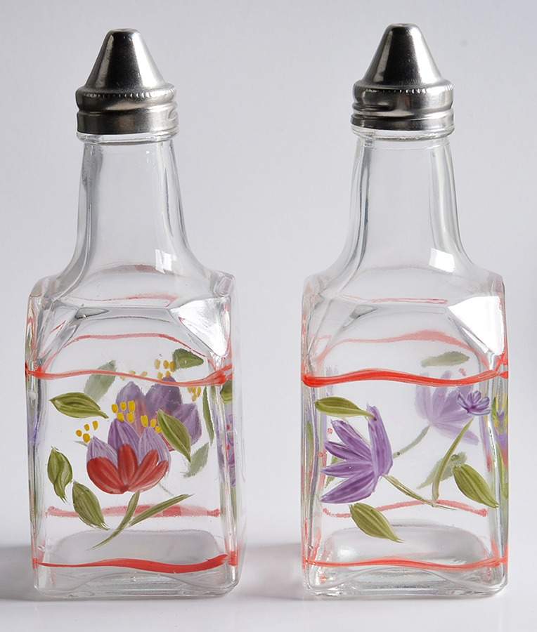 Napoli (Stoneware) Glassware Oil Cruet/Shaker with Metal  Lid by Pfaltzgraff-1