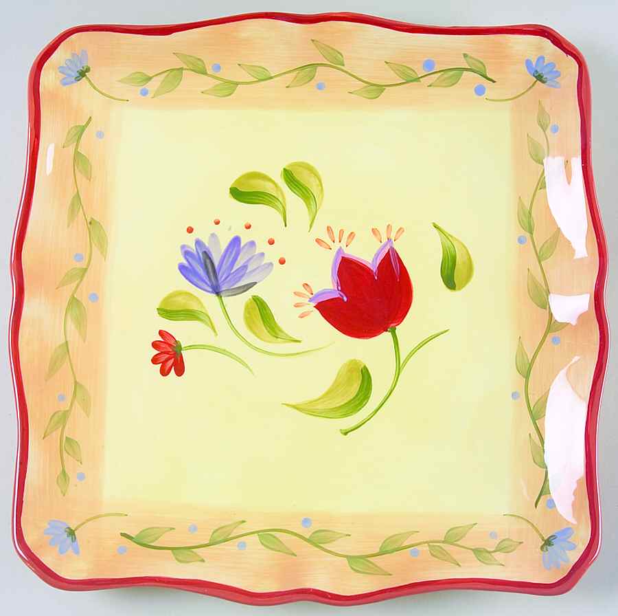 Napoli (Stoneware) Square Dinner Plate by Pfaltzgraff-1