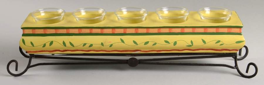 Napoli (Stoneware) Five Light Linear Centerpiece by Pfaltzgraff-1