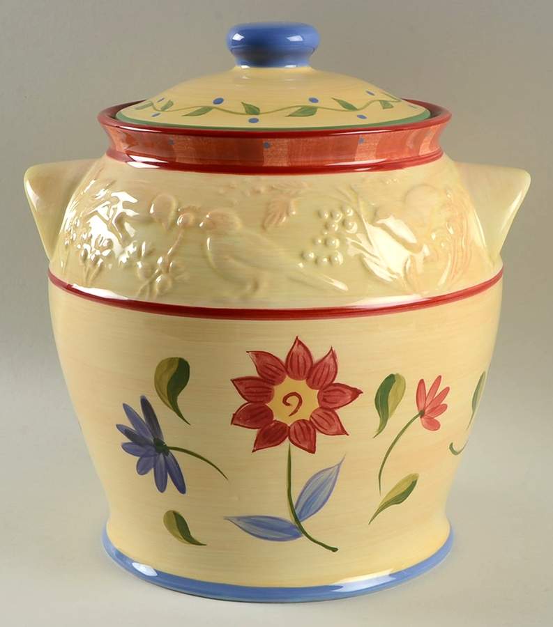 Napoli (Stoneware) Bird Seed Crock & Lid by Pfaltzgraff-1