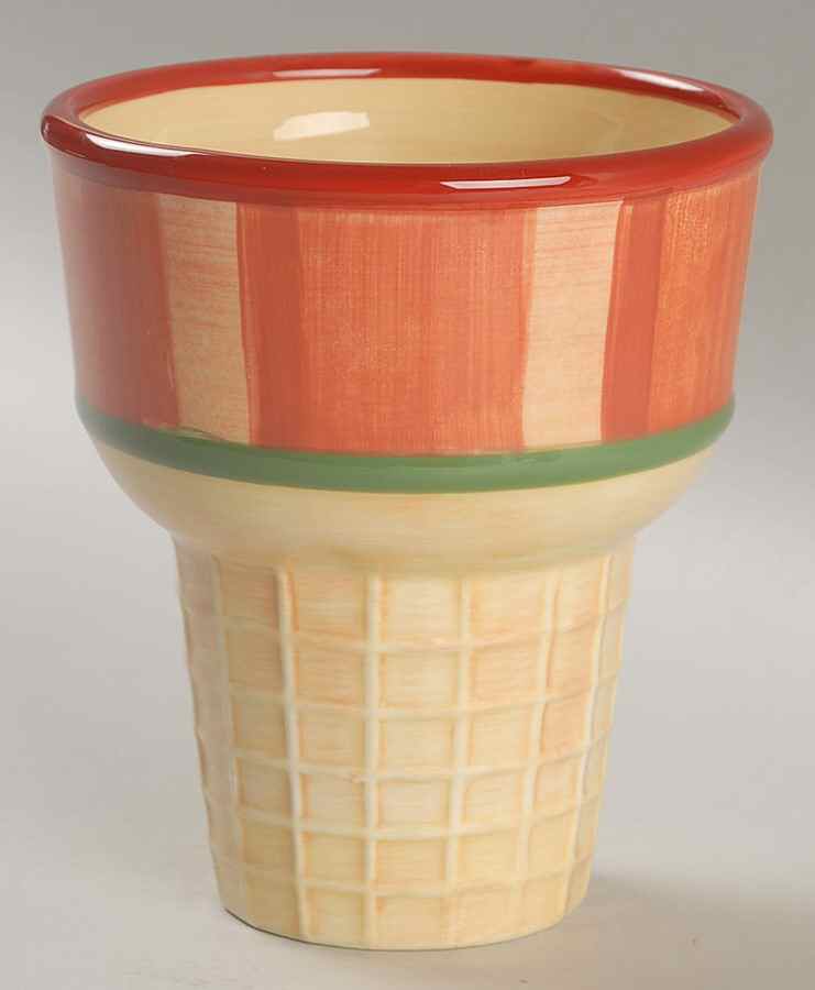 Napoli (Stoneware) Ice Cream Cone Shaped Dish by Pfaltzgraff-1