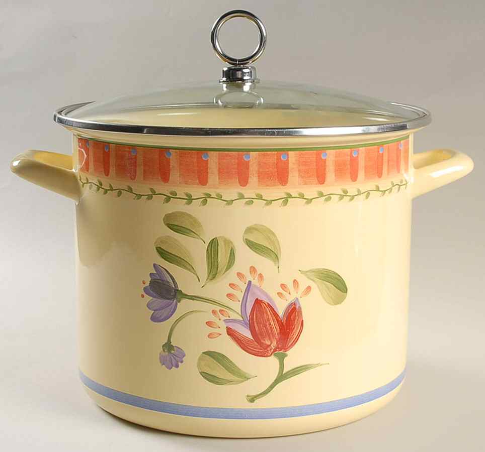 Napoli (Stoneware) 8 Quart Metal Stockpot w/Glass Lid by Pfaltzgraff-1