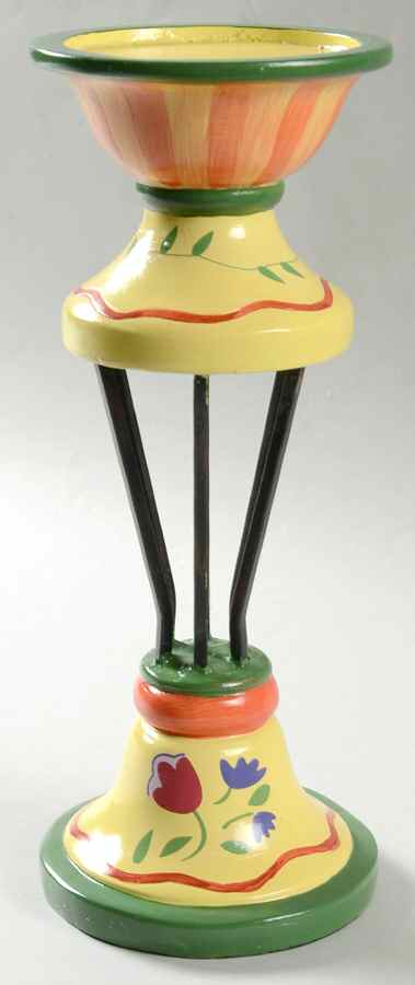 Napoli (Stoneware) 10" Metal & Resin Candleholder by Pfaltzgraff-1