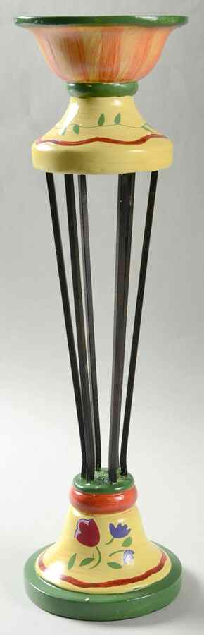 Napoli (Stoneware) 14" Metal & Resin Candleholder by Pfaltzgraff-1