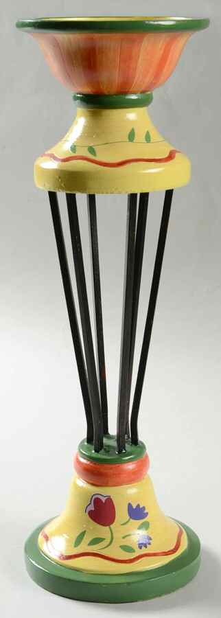 Napoli (Stoneware) 12" Metal & Resin Candleholder by Pfaltzgraff-1