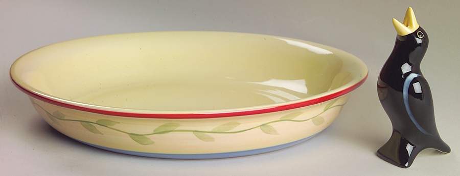 Napoli (Stoneware) 10" Pie Baking Plate with Pie Bird by Pfaltzgraff-1