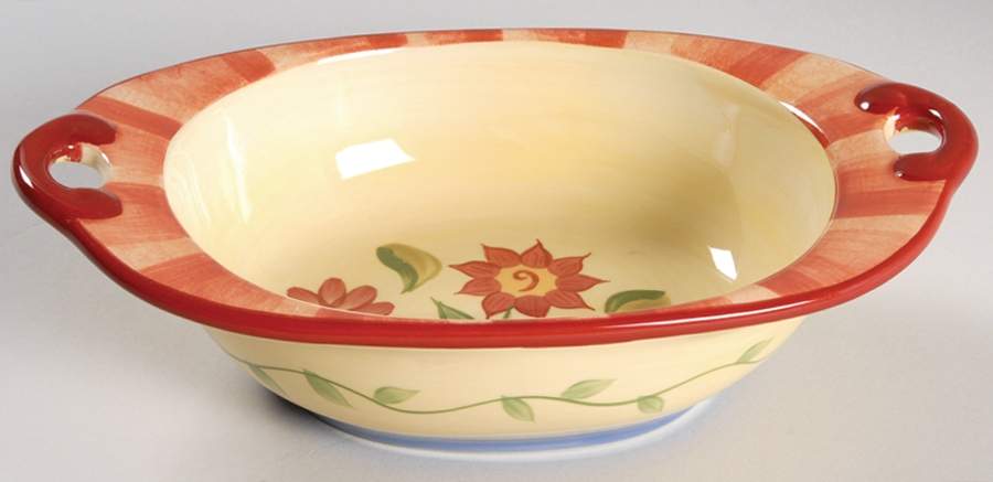 Napoli (Stoneware) 9" Nesting Handled Oval  Serving Bowl by Pfaltzgraff-1