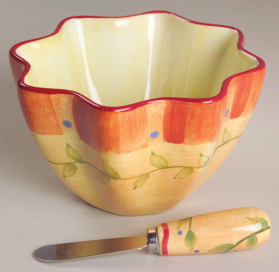 Napoli (Stoneware) Dip Bowl & Spreader Set by Pfaltzgraff-1
