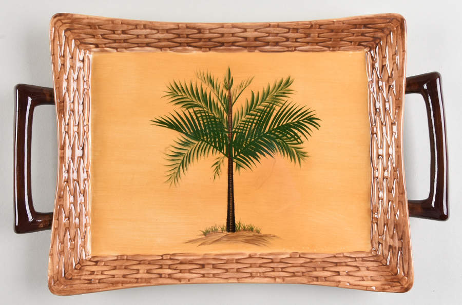 Palm Tree 10" Handled Tray by Pacific Rim-1