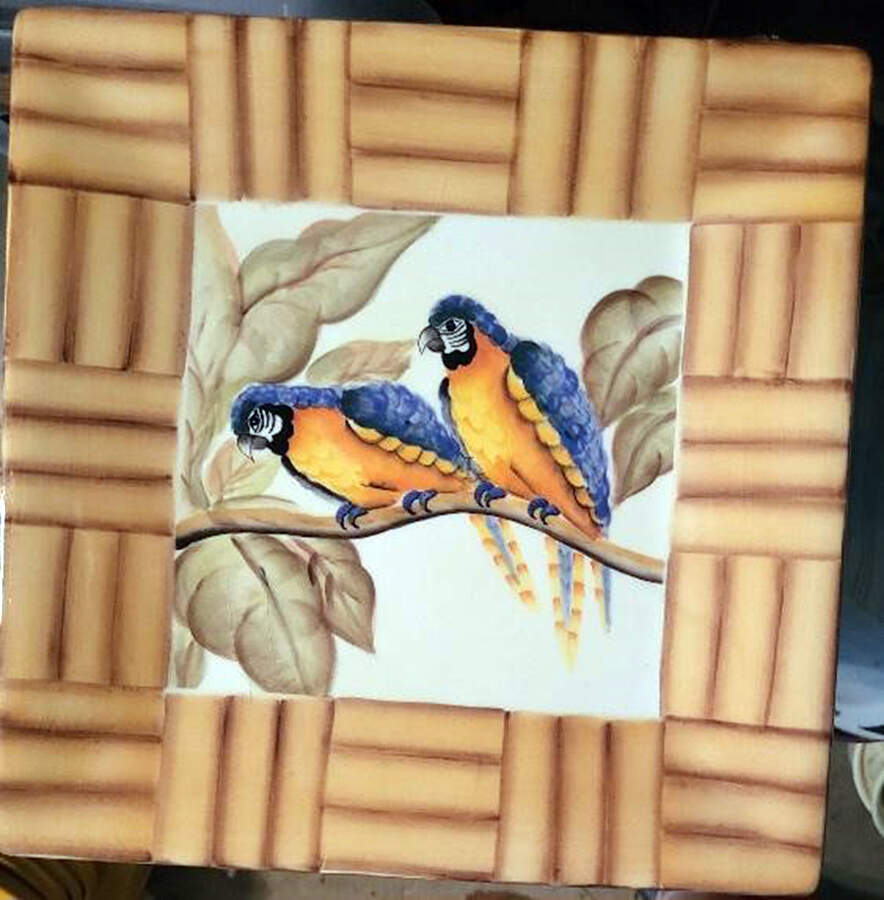 Bamboo Parrot Salad Plate by Pacific Rim-1