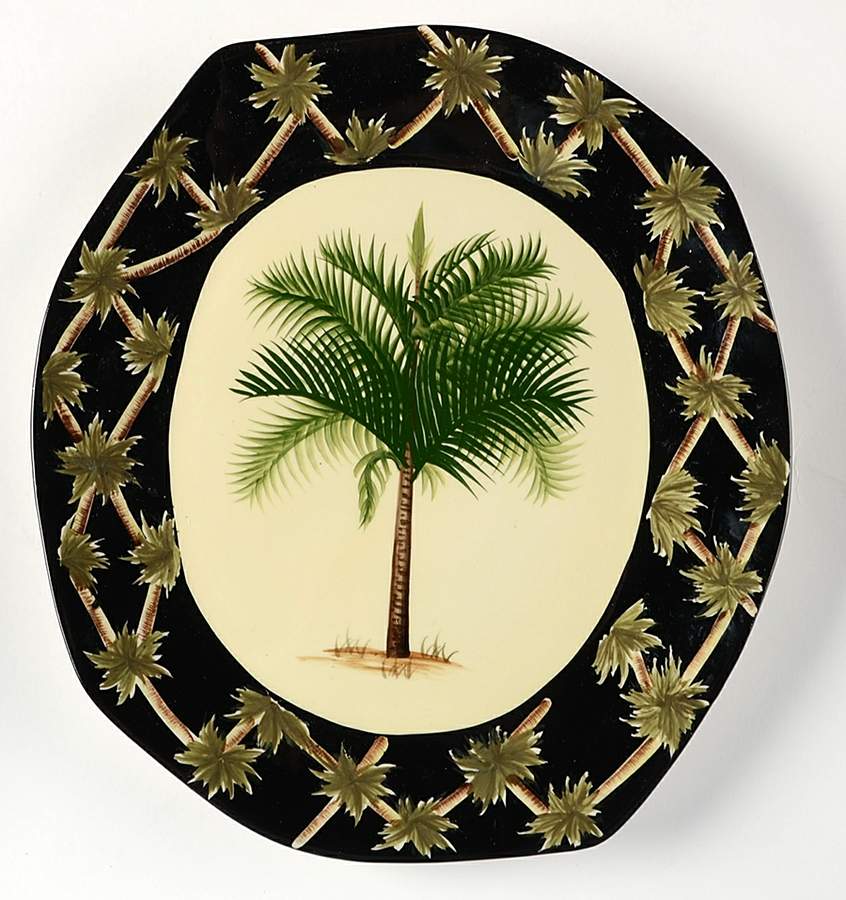 Black Palm Salad Plate by Pacific Rim-1