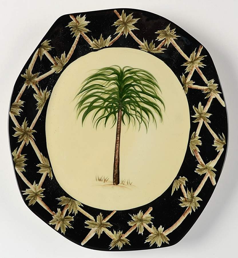 Black Palm Salad Plate by Pacific Rim-1