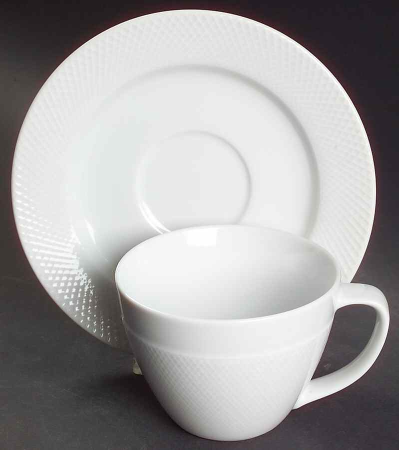 Textured Flat Cup & Saucer Set by Pottery Barn China-1