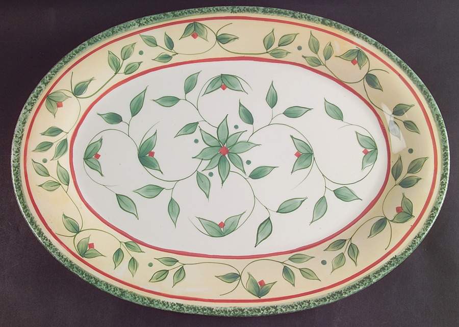 Garden District 16" Oval Serving Platter by Pfaltzgraff-1