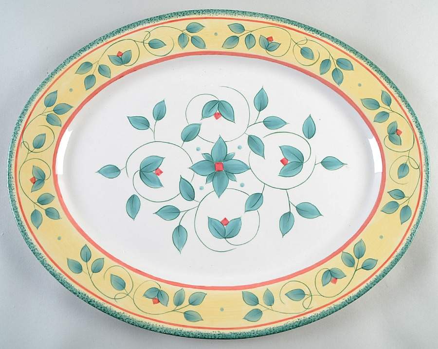 Garden District 18" Oval Serving Platter by Pfaltzgraff-1
