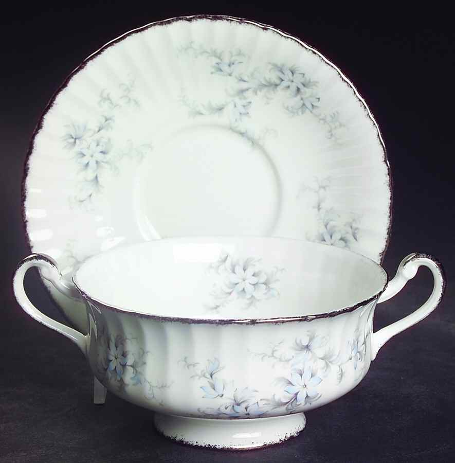 Brides Choice (Fluted) Footed Cream Soup Bowl & Saucer Set by Paragon-1