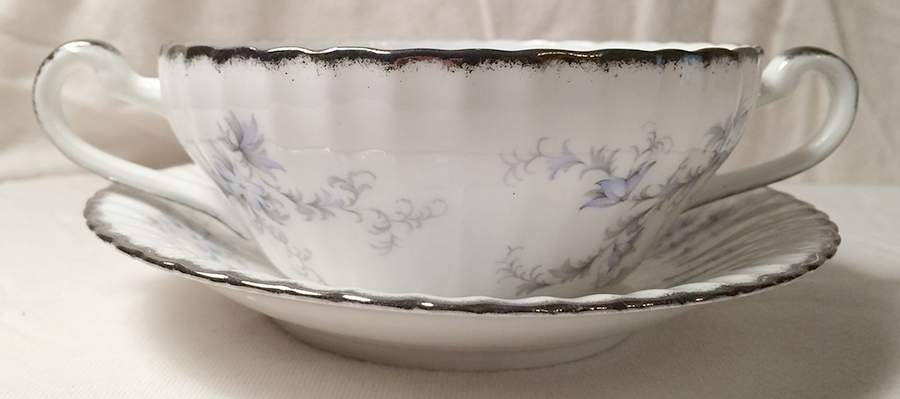 Brides Choice (Fluted) Flat Cream Soup Bowl & Saucer Set by Paragon-1