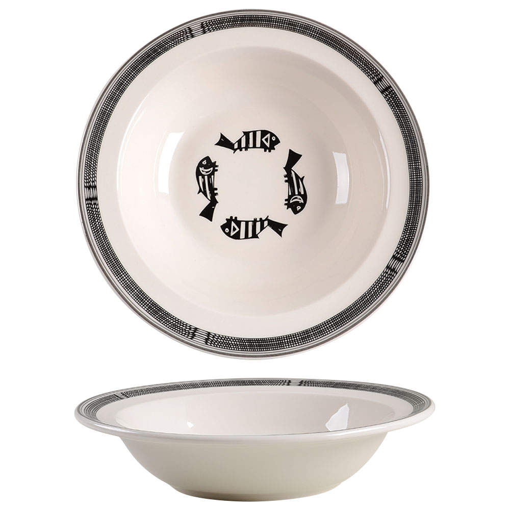 Ancient Mimbreno Black (Replica) 10" Pasta Serving Bowl by Pipestone-1