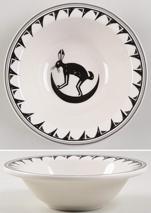 Ancient Mimbreno Black (Replica) Rim Cereal Bowl by Pipestone-1