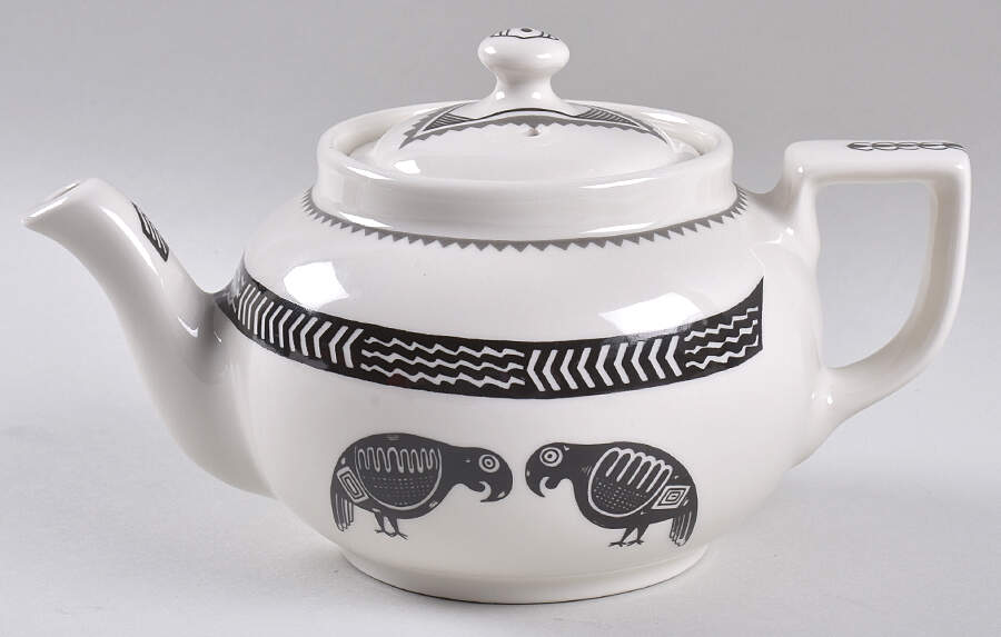Ancient Mimbreno Black (Replica) Teapot & Lid by Pipestone-1