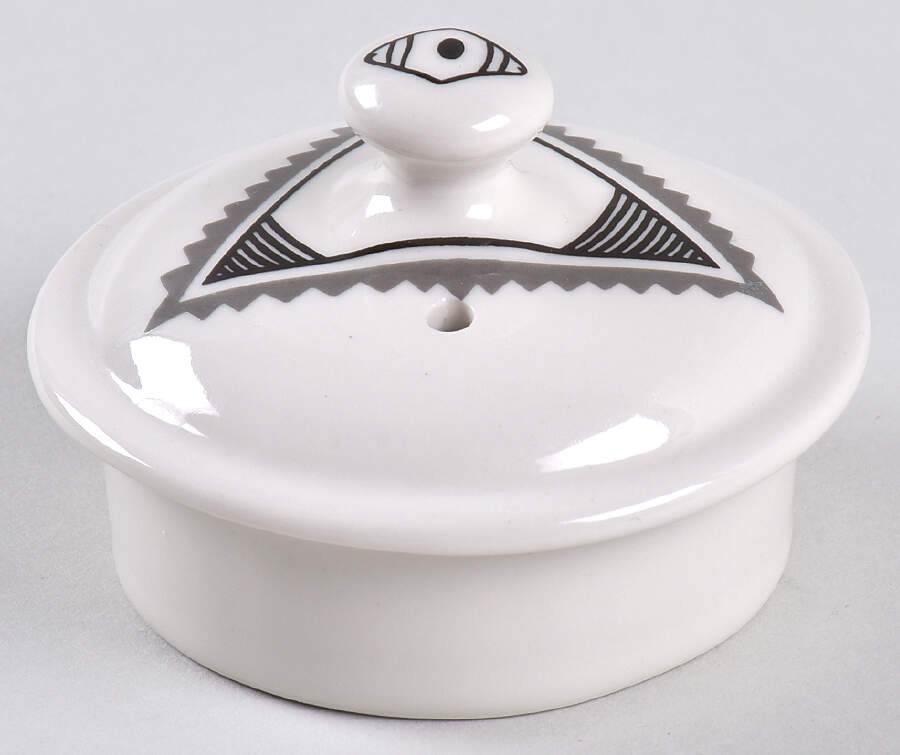 Ancient Mimbreno Black (Replica) Lid for Teapot by Pipestone-1