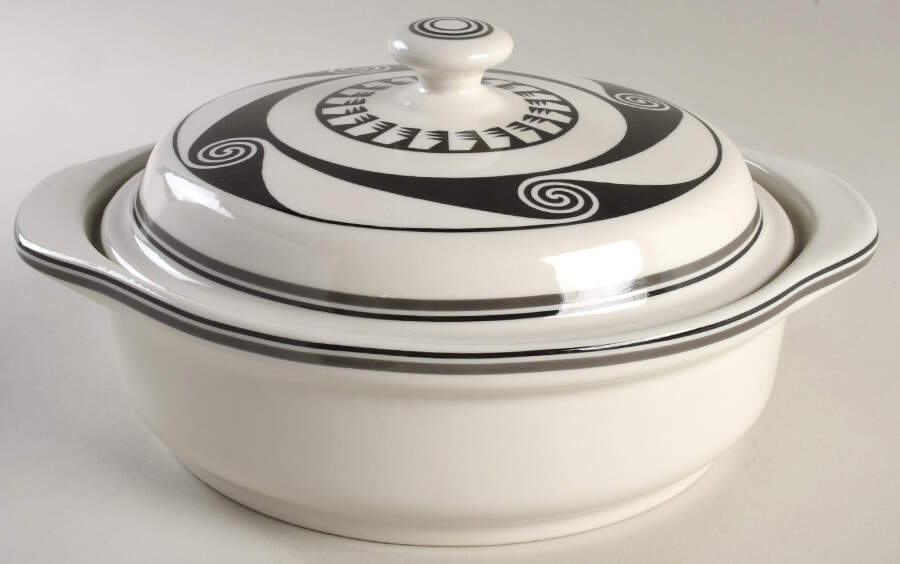 Ancient Mimbreno Black (Replica) 1.5 Qt Round Covered Casserole by Pipestone-1