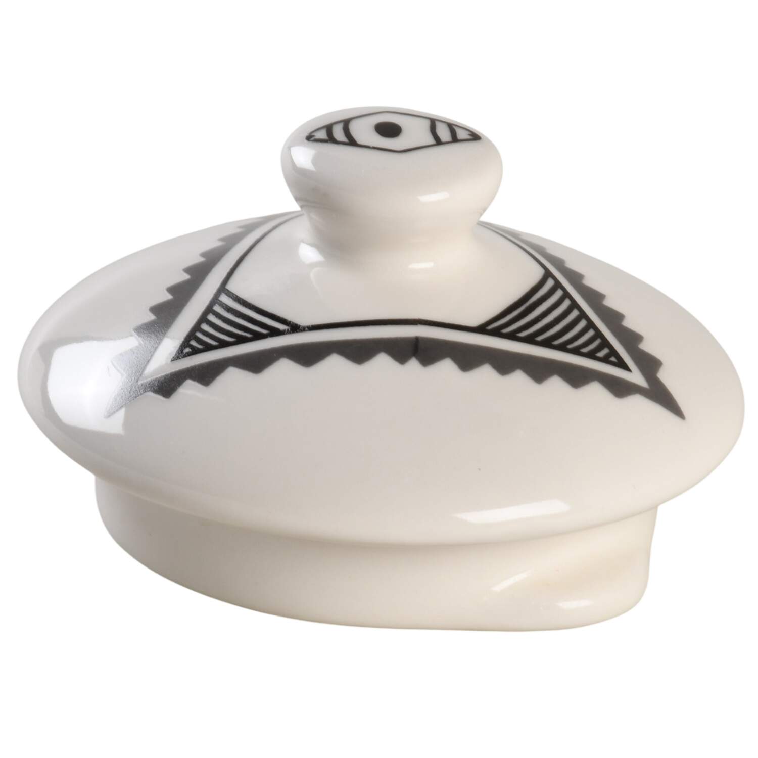Ancient Mimbreno Black (Replica) Lid for Teapot by Pipestone-1