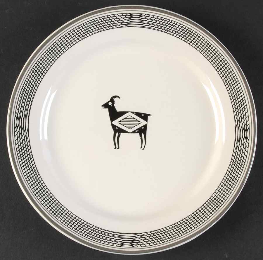 Ancient Mimbreno Black (Replica) Salad Plate by Pipestone-1